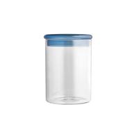 H&H Daylight - Tarro de vidrio borosilicato, tapa azul, 0,9 litros