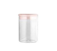 H&H Daylight - Tarro de vidrio borosilicato, tapón rosa, 0,9 litros