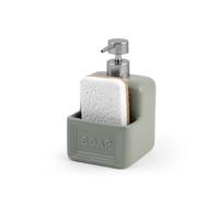 H&h dosasapone da cucina in ceramica verde con spugna