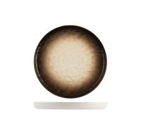 H&H -Eclipse - Juego de 3 platos, porcelana de alta calidad, diámetro 25 cm, marrón, platos de presentación, platos para aperitivos, platos profesionales para ho.re.ca