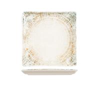 H&H Eris Plato Cuadrado De Porcelana, 25Cm, Multicolor