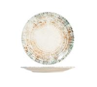 H&H Eris Plato Redondo De Porcelana, 30Cm, Multicolor