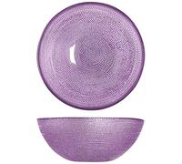 H&H Glossy - Juego de 6 copas de cristal de colores, 15 cm, decoración en relieve externo, elegantes y modernas, colores surtidos