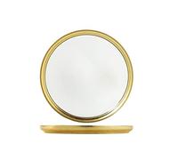 H&H Goldie - Plato de cristal con hilo dorado, 21 cm