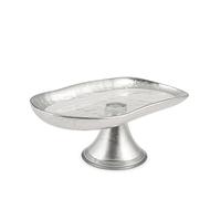 H&H Goldie - Soporte de cristal con pie plateado, 27,5 cm