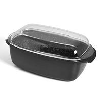 H&H H & H 887500 Cacerola Rectangular, Piedra, Aluminio, Antracita/Blanco