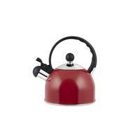 H&H Hervidor de agua con silbato, acero inoxidable, rojo, 1,5 l, inducción