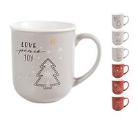 H&H Hollyxmas Set 6 Mug, New Bone China cc385