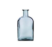 H&H Jarrón Botella de Cristal Reciclado Color Azul Claro 39 cm - Jarrón Decorativo Alto para Flores Frescas, secas, Ramas Ornamentales y decoración del hogar Elegante