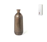 H&H Jarrón Chennai De Aluminio Decorado Grabado Con Textura Color Bronce 49 Cm