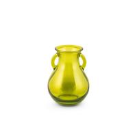 H&H Jarrón De Vidrio Reciclado Anfora Verde Cm. 16