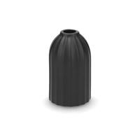 H&H Jarrón monoflor arbórea de Porcelana Negra - Diseño cilíndrico Minimalista - Tamaño 7 x 12 cm - Elegante decoración para el hogar y la Mesa