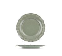 H&H Juego 6 Platos Fruta Sinfonia De Loza Verde Salvia, 23 Cm