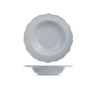 H&H Juego 6 Platos Hondos Sinfonia Piedra Cerámica Azzurro, 24 cm