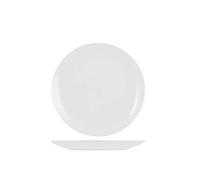 H&H Juego de 12 Platos de Postre New Bone China 20,5 cm - Diseño Coupe Moderno, Porcelana Fina Blanca para Fruta, Dulces y Entrantes - Apto para Lavavajillas y Microondas