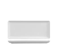 H&H Juego de 6 platos rectangulares Pearl blanco 15 x 35 cm