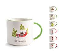 H&H Juego de 6 tazas jumbo New Bone China Navidad cc500