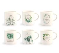 H&h Juego de 6 tazas t botanic de porcelana New Bone China surtidas cc220