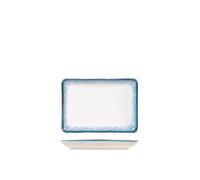 H&H JUPITER PLATO PORCELANA, 13X18CM, AZUL Y MARFIL