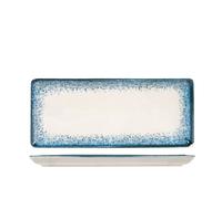 H&H Júpiter Plato Porcelana, 15X35Cm, Azul Y Marfil