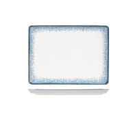 H&H Júpiter Plato Porcelana, 20X17Cm, Azul Y Marfil