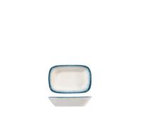 H&H JUPITER Plato Rectangular Porcelana, 12Cm, Azul Y Marfil