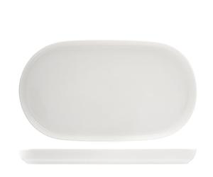 H&H Madrid - Juego de 6 platos de porcelana, blanco, ovalado, 31c,