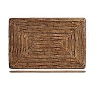 H&H Mantel Individual Rectangular de ratán, Color Natural, Hecho a Mano, 45 x 30 cm, 1 Unidad - Elegante Accesorio de Mesa, Apto para Todos los contextos y decoración