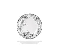 H&H Mayfair - Juego de 6 platos llanos de porcelana, color gris y blanco, 27,5 cm, estilo inglés