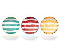 H&H Mix&Match - Juego de 12 platos hondos, Stoneware, varios colores, 20,5 cm