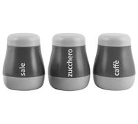 H&H Pack de 3 Botes, Gris, Poliestireno, Sal/Azúcar