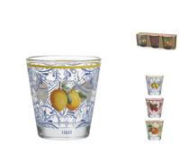 H&H Pack De 3 Vasos Fruits En Vidrio Decorado Cl. 25