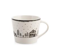 H&h Pantalla 9 Tazas Jumbo Invierno House En New Porcelana Decorado Cc 420