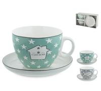 H&h Paquete De 2 Tazas Jumbo New Bone China Brasserie
