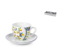 H&H Paquete De 6 Tazas De Café Faenza Con Plato De Porcelana Decorada cc 110