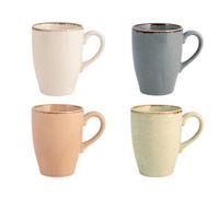 H&H Pearl - Juego de 4 tazas, porcelana, surtidos, cc350
