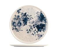 H&H Piatto Tondo Indigo In Stoneware Beige E Blue Cm 32