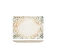 H&H Plato Rectangular De Porcelana, 20X27Cm, Multicolor