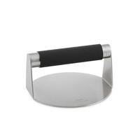 H&H Prensa para Hamburguesas Profesional de Acero Inoxidable 18/10 - Prensa para Hamburguesas Ø 14,5 cm con Mango ergonómico de Goma Negra - Accesorio de Cocina para Hamburguesas