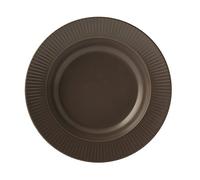H&H Quebec - Juego de Platos hondos, cerámica Stoneware, marrón, 6 Unidades