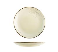 H&H Reactive - Juego de 6 platos llanos, 27 cm, color blanco marfil