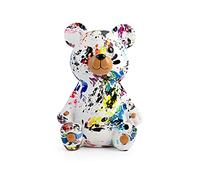 H&H Salvadanaio Forma Orsetto In Poliresina Decorato Cm 18X14Xh2