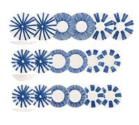 H&h Servicio de 18 piezas ithaky blue en stoneware decorado