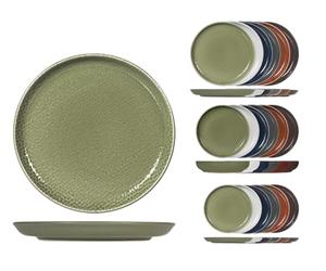 H&H, Servicio de mesa de 18 piezas Nordic Havana, gres, platos llanos de 26 cm, hondos 20,5 cm, fruta 20 cm, colores surtidos otoñales