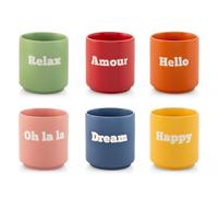 H&h set 12 bicchieri t e caff vibes in new bone china cc 200