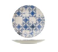 12 Platos De Stoneware Lotus Blancos H&H