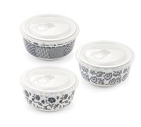 H&H Set 3 Contenitori Seta Con Coperchio E Datario Cm11,5Xh6