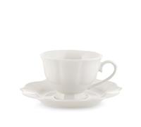 H&h set 4 tazze t festonate blanc con piattino cc 220