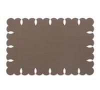 H&H Set 4 Tovagliette Sagomate In Cotone E Lino Marrone Cm 45X30