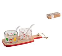 H&H Set 5 Pezzi Decoro Natale Con Set In Bambu Cm22